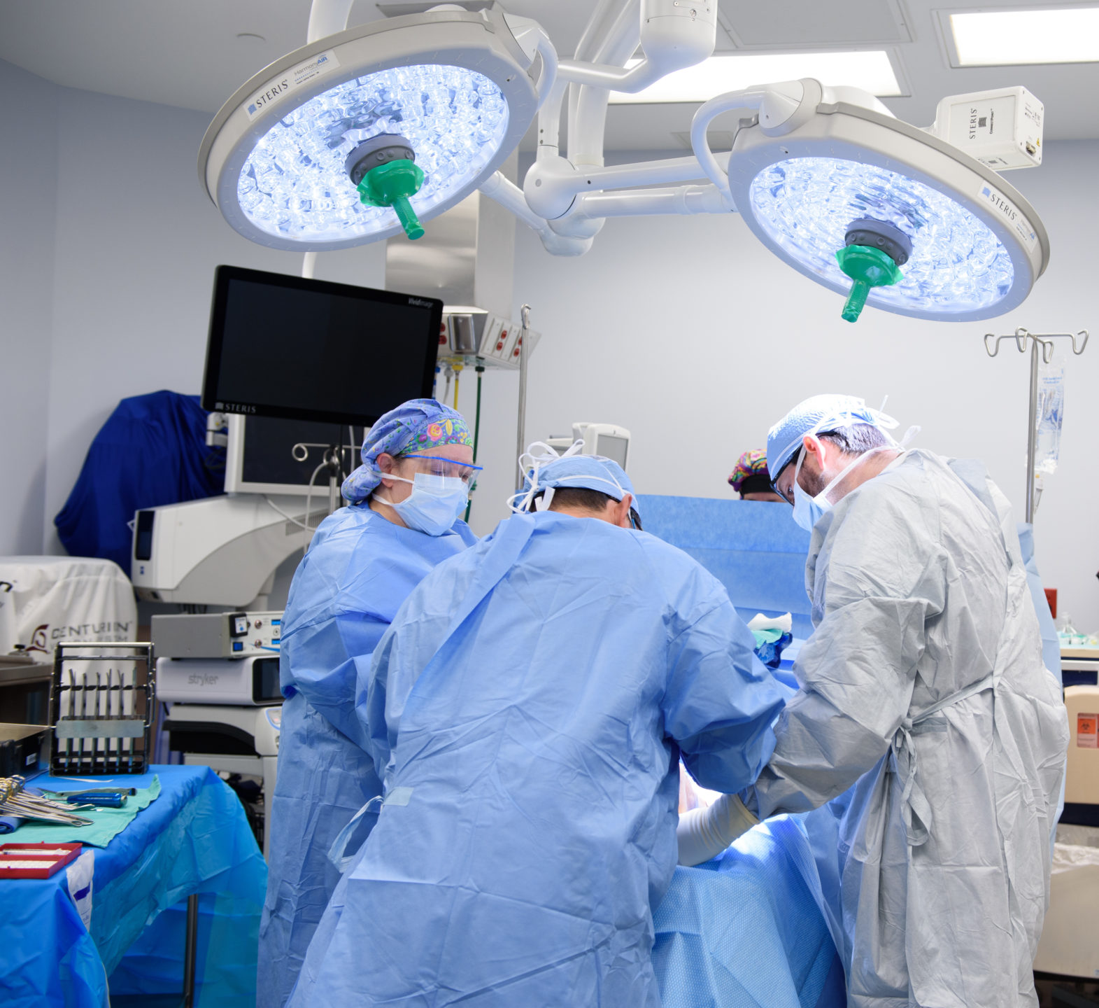 Surgeons at North Carolina Specialty Hospital operate on a patient. 